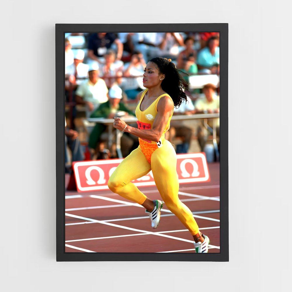 Poster La Flamme Jaune – affiche Athlétisme (vue 2)